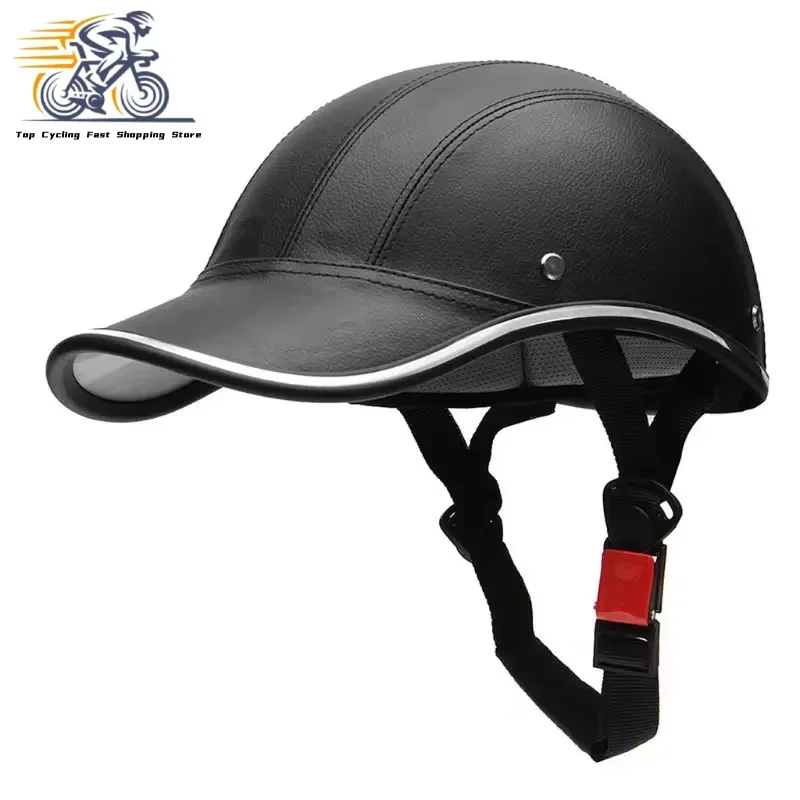 LEEPEE For Cafe Racer Chopper Scooter Safety Hard Hat Half Face Vintage Summer Cap Motorcycle Half Helmet Baseball Cap Style