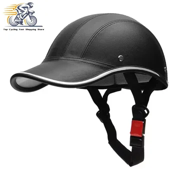 LEEPEE Für Cafe Racer Chopper Roller Sicherheit Schutzhelm Half Face Vintage Sommer Kappe Motorrad Halb Helm Baseball Kappe Stil