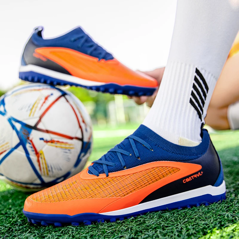 Men New TF Football Boots Sneakers Society Field Resistant Adult Breathable Male Soccer Shoes Training Top Quality Studded view 3