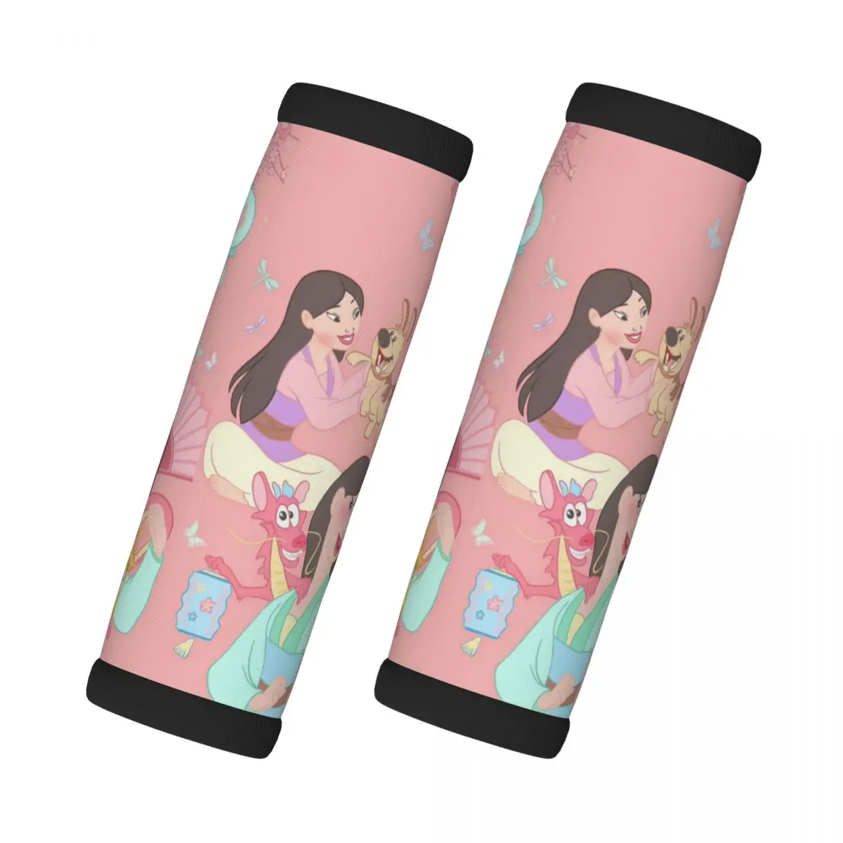 

Custom Mulan Princess Luggage Handles Wrap Grips 2 Pcs Handle Grip For Travel Bag Luggage Suitcase Airplane Comfortable