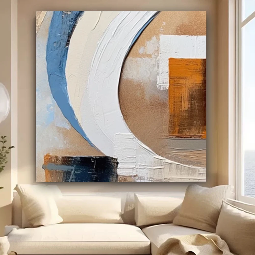 

Mintura 100% Hand-Painted Acrylic Canvas Oil Painting Pig Modern Abstract Animal Wall Art Picture Kid's Room Home Decor No Frame