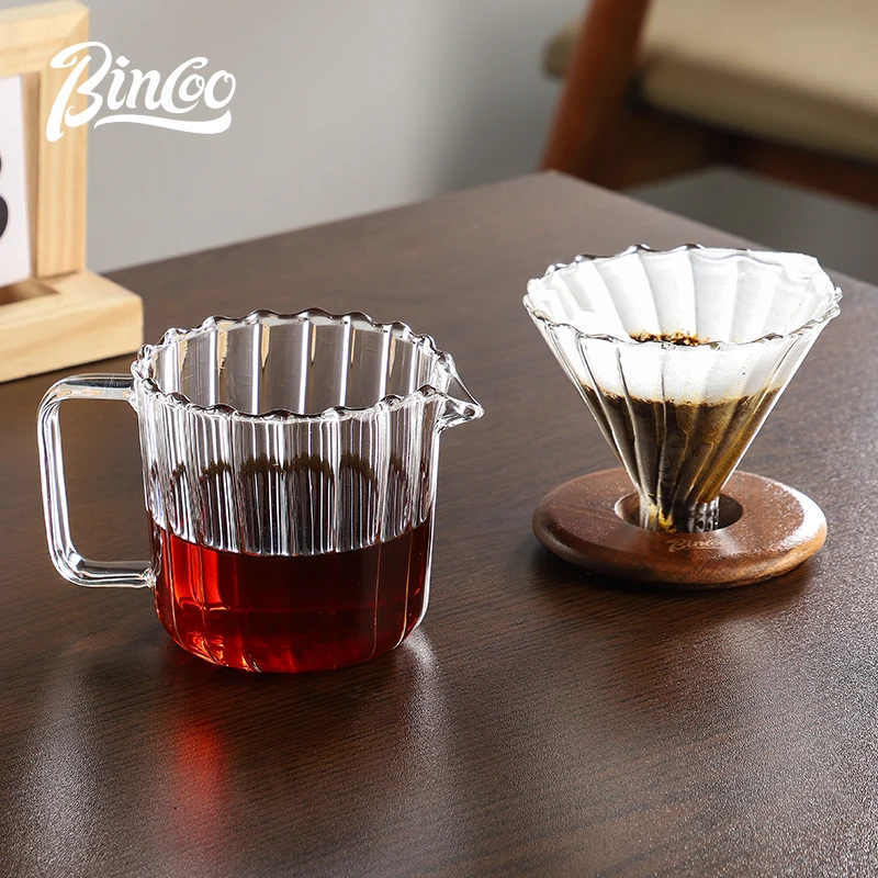 Bincoo Pour-Over Coffee Pot with Sharing Pot Set - Home Use Portable Coffee Filter Cup Set - Coffee Utensils