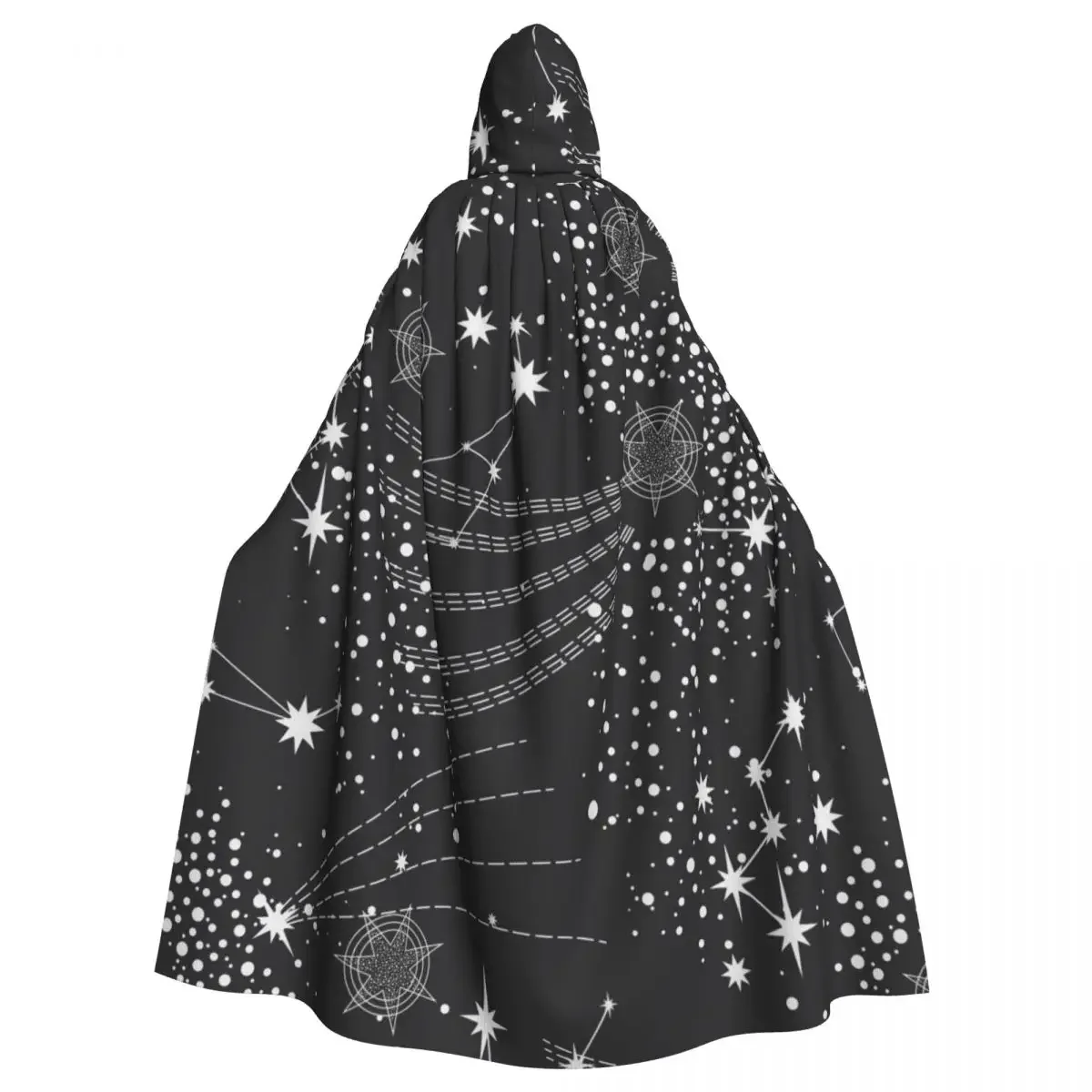 

Adult Cloak Cape Hooded Stellar Zodiac Medieval Costume Witch Wicca Vampire Elf Purim Carnival Party