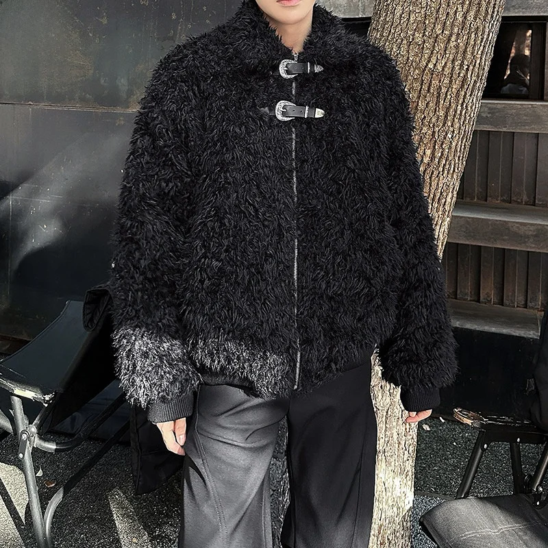 

Thiened American Sle Men's Jaet Winter Fur Collar Cotton Padded Coat Warmth Outerwear Casual Faion Street Sle