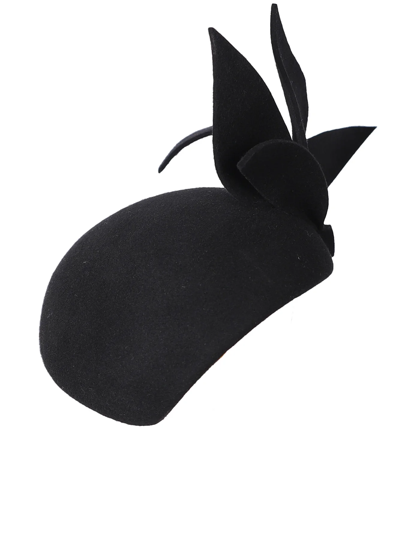 Haze Blue Black Damen-Baskenmütze aus Wollfilz mit großer Blume, formeller Kirchenanlass, Teeparty-Fascinator-Hut für Damen und Herren – Detail 6
