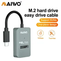 MAIWO 10Gbps M.2 NVME SSD Enclosure Case Type-C M2 PCIE NVME SATA SSD Adapter Tool-Free Supports M and B&M Keys 2230/42/60/80