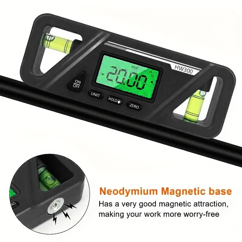 1PC Digital Inclinometer Digital Protractor Inclinometer Level 90 Degree Magnetic Inclinometer Black Or Yellow