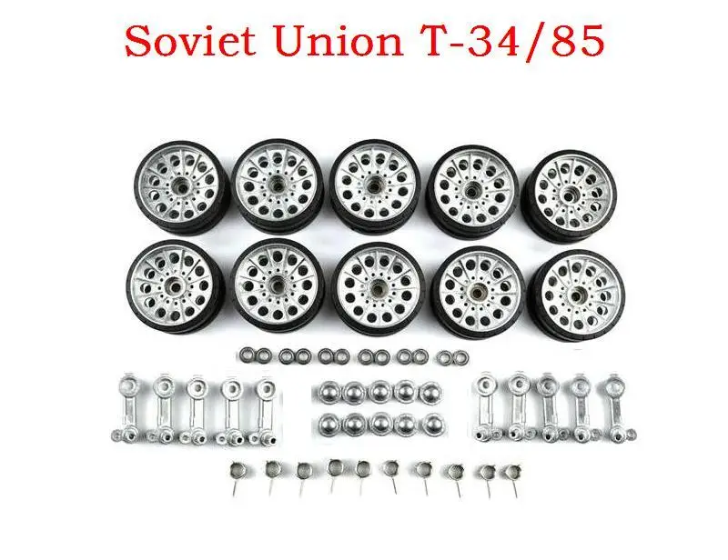 6.0 7.0  3909-1 1/16 Soviet Union T-34/85 R/C Medium tank upgrade parts Metal track/Metal Wheel hubs/Metal gear box/blue motor