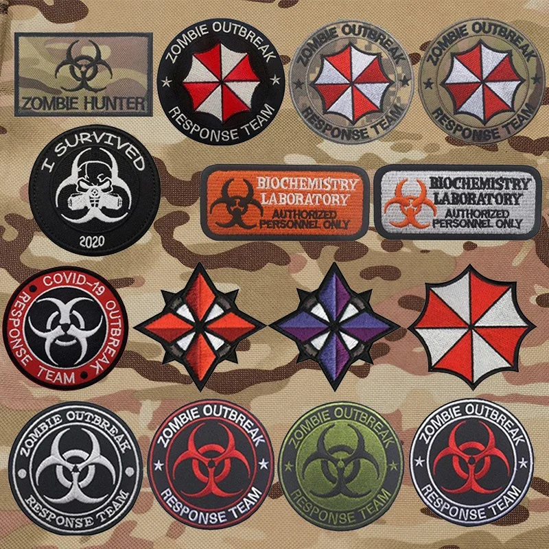 Hunter Zombie Outbreak Response Team Military Tactical Embroidery Patches Emblem Badges Applique Patches On Clothing