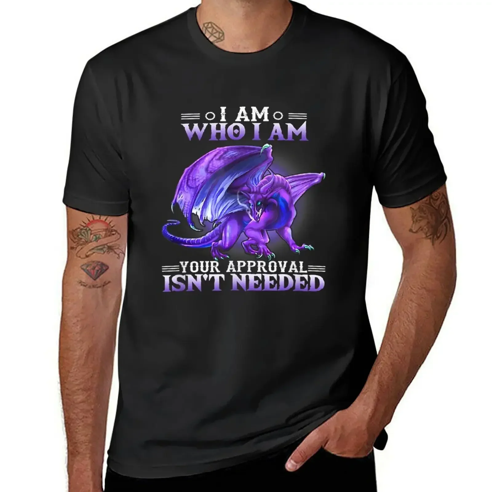 I am who I am your approval isnt needed dragon T-Shirt summer clothes mens funny t shirts