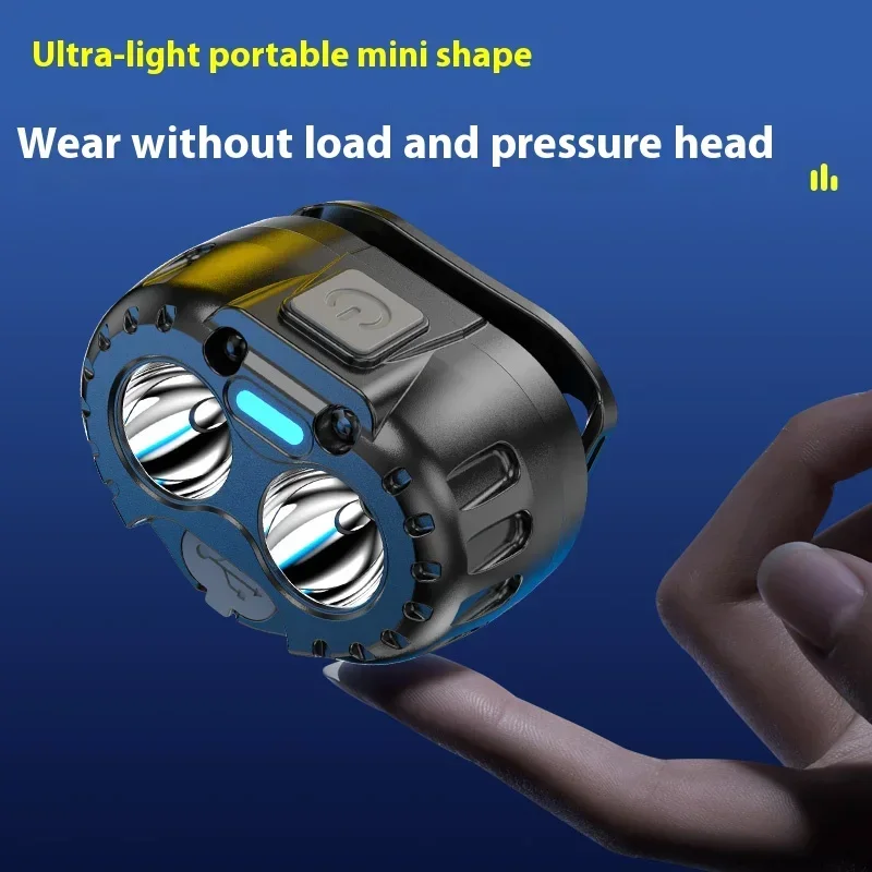 Перезаряжаемый налобный фонарь для рыбалки, освещение для кемпинга, 3 режима освещения для рыбалки, кемпинга, пешего туризма