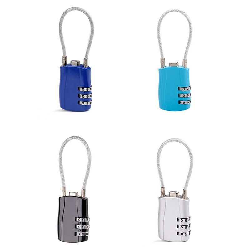 3 Digit Customs Code Lock Portable Combination Locks Contrast Color Anti-Theft Padlock Luggage Password Lock Password Padlock