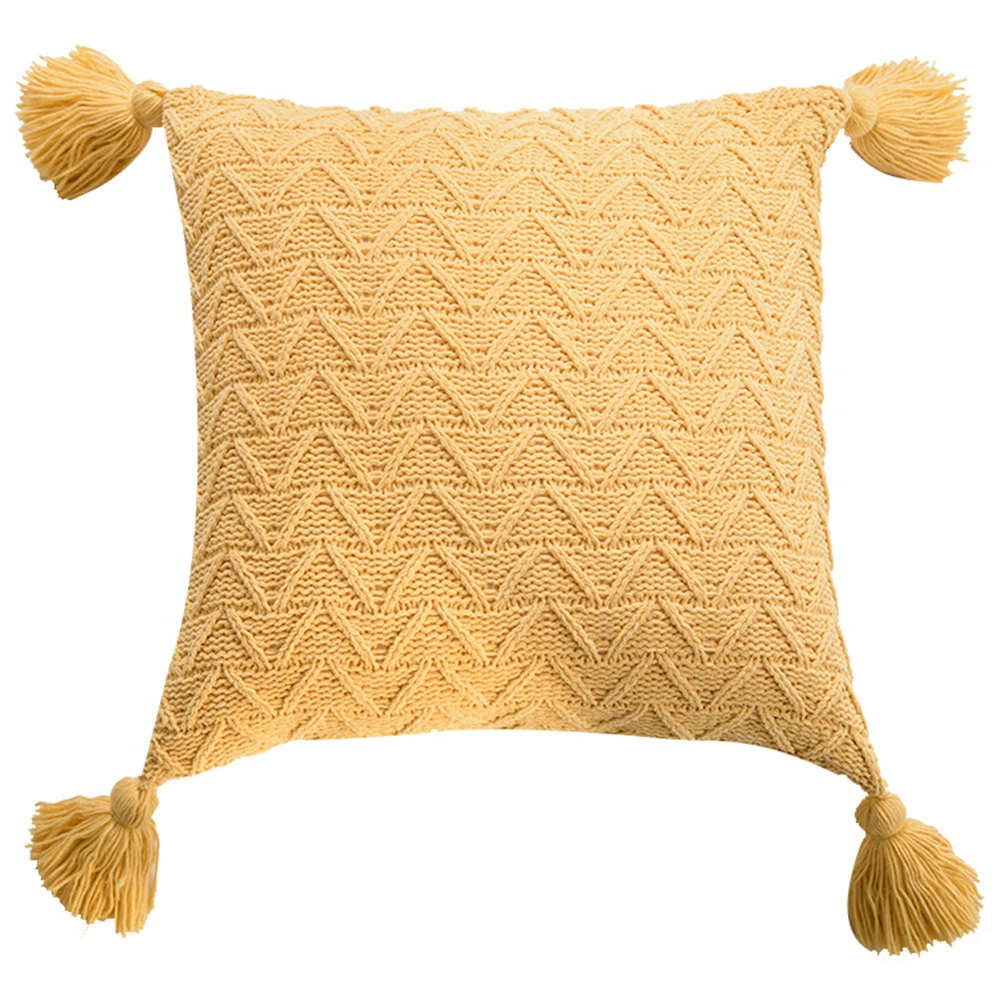 

Nordic Style Pillowcase Chenille Knitting Pillowslip Square Covers Household Throw Cases