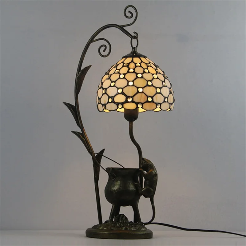 ANITA Tiffany Glass Table Lamp LED Modern Creative Design Novelty Desk Light For Decor Home Living Room Hotel Bedside