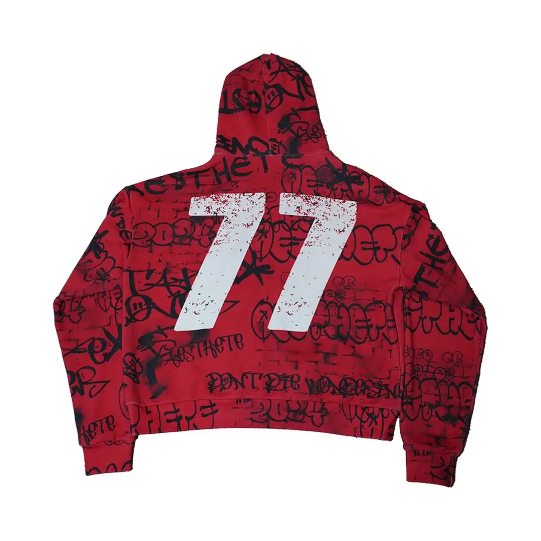 Homens de grande envergamento gótico Harajuku Letters Zipper Hoodie, moletom personalizado Y2K, moda streetwear, outono e inverno