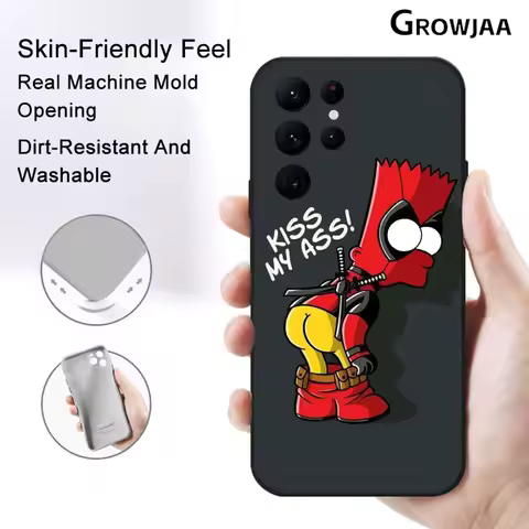 The Simpsons Deadpool Funny Phone Case for Samsung Galaxy S24 Ultra S22 S23 Ultra S21 S20 Protective Silicone Funda Soft Cover
