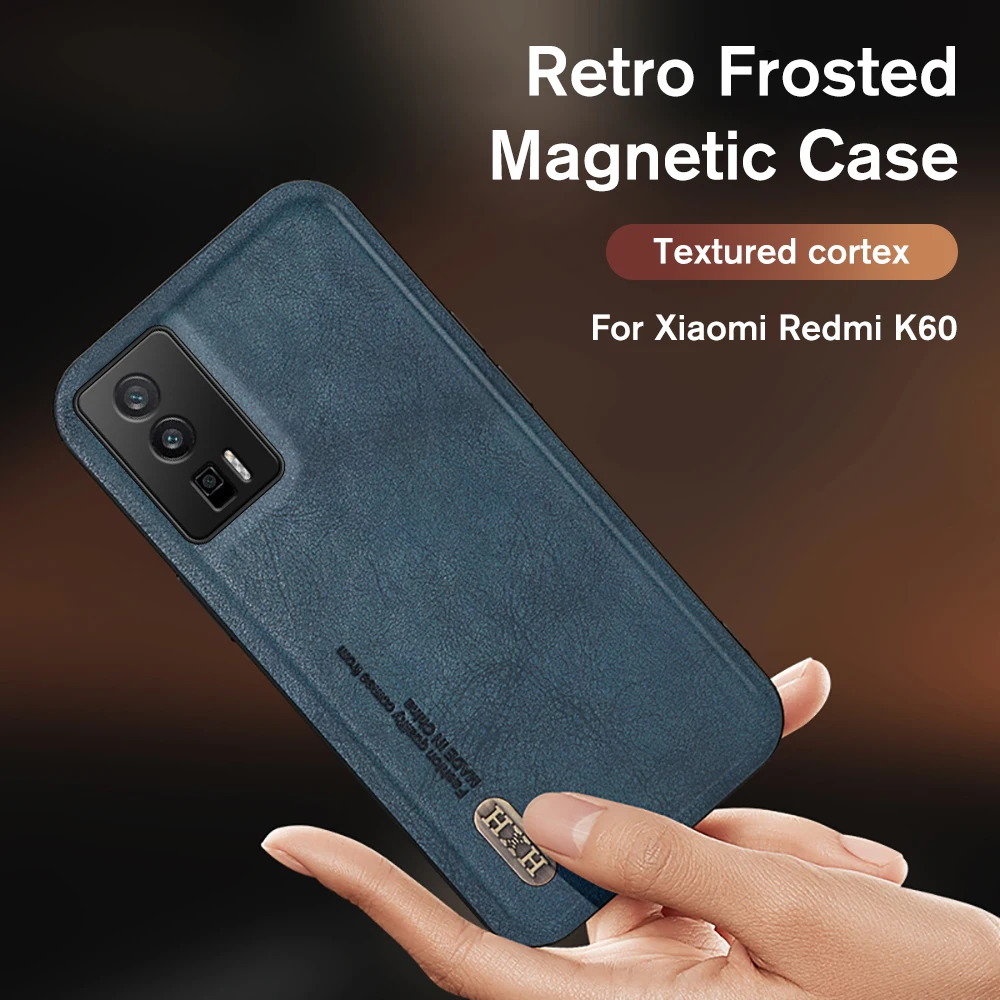 For Xiaomi Poco F5 Pro Case Retro Frosted Leather Car Magnetic Cover Poxo Little F5Pro PocoF5 PocoF5Pro 5G Camera Protect Fundas