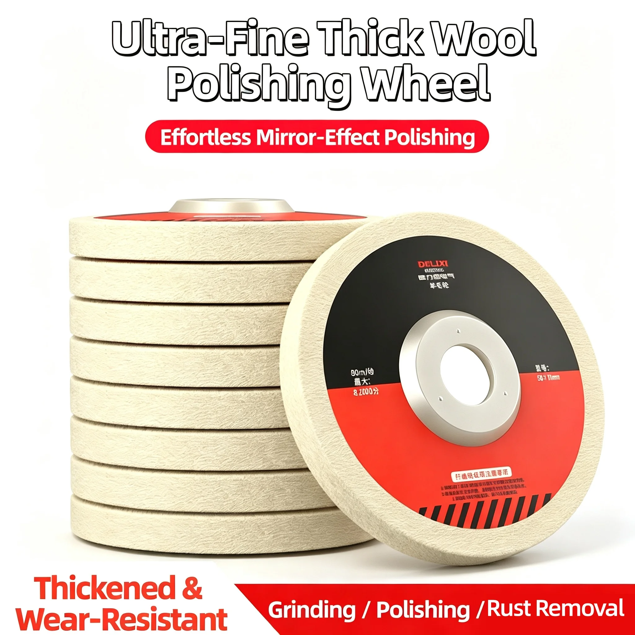 Ultrafine Round Wool Felt Polishing Wheel Soft Abrasive Buffing Disc For Angle Grinder Metal Glass Surface Scratch Repair Tools