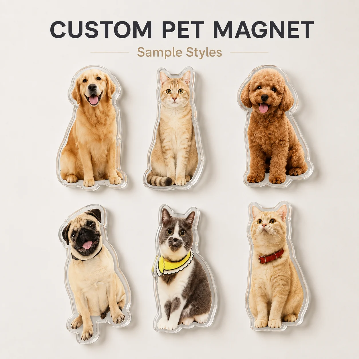 Custom Acrylic Pet Fridge Magnets with Adorable Cartoon Designs image 3
