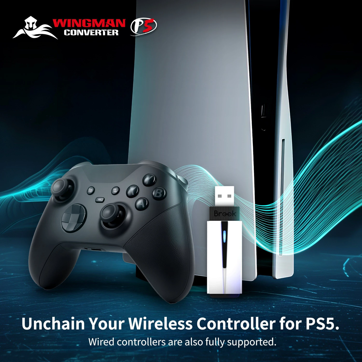 PC用ゲームコントローラー・コンバーター Brook Wingman P5 Converter PS5/PS4/PC Brook Wingman P5 コントローラーアダプター (PS5/PS4/PC対応) (X