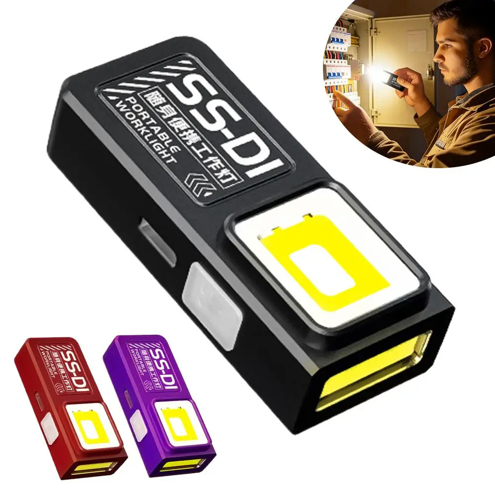 

1pcs Work Light Mini Portable Rechargeable Ultra Bright Lighting Emergency Work Light For Outdoor Camping Night Lighting