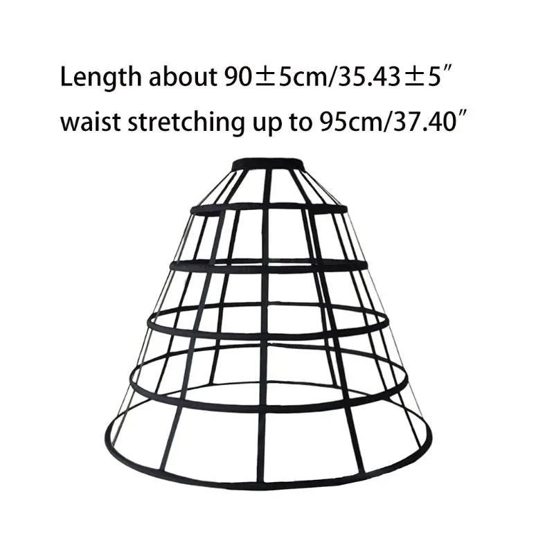여성용 할로우 아웃 케이지 5 후프 버스터 빅토리아 페티코트 스커트, 웨딩 신부 드레스, 코스프레 패니어, 크리놀린 언더스커트 슬립