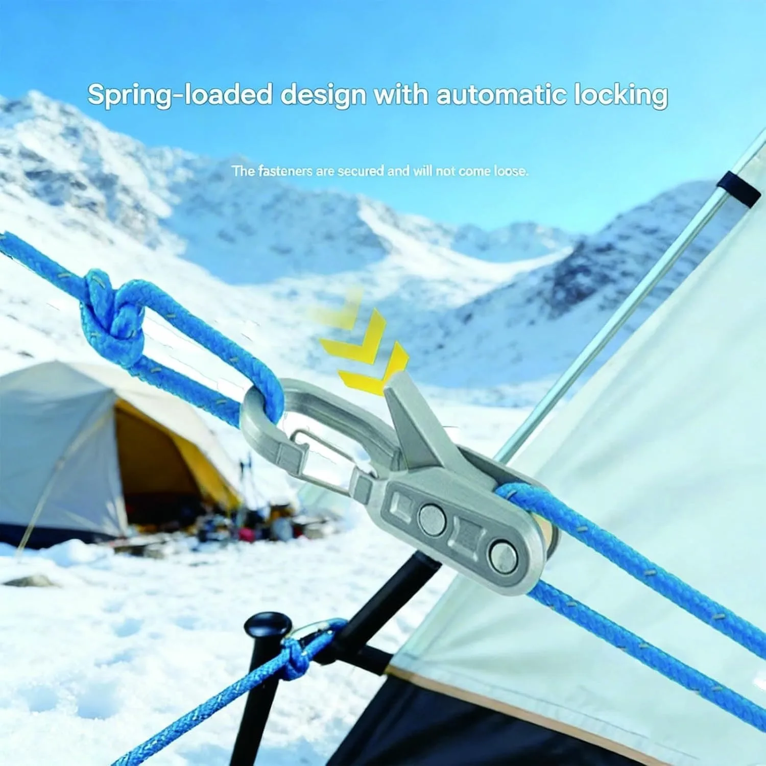 Seilbindewerkzeug und Spanner mit Rollenspanner, robuste einziehbare Schnalle mit Zubehörseil, geeignet für Camping – Detail 9
