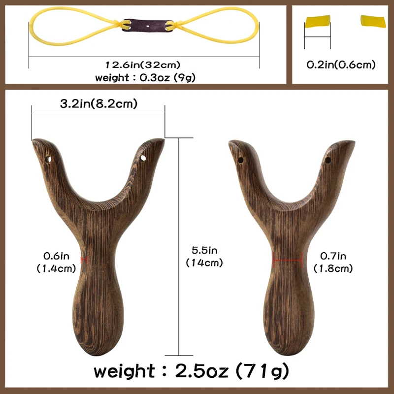 Traditional Wooden Slingshot Outdoor Shooting Toy Set Powerful Hunting Catapult For Slingshot Shooting Competitions