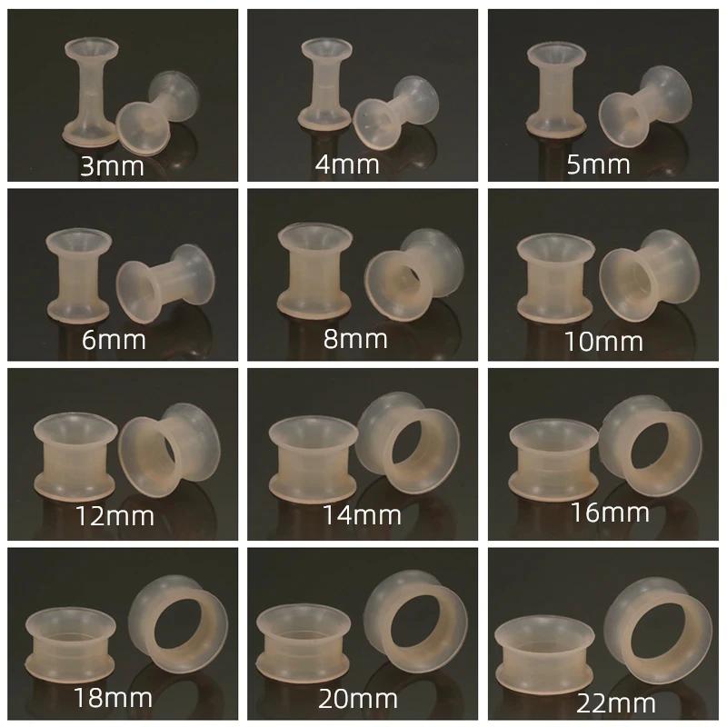 2 قطعة اللحم اللون مرنة سيليكون الأذن المقابس الأنفاق الأذن الثقب Earlets الأذن نقالات المتوسع الأذن توسعات مجوهرات للجسم #1