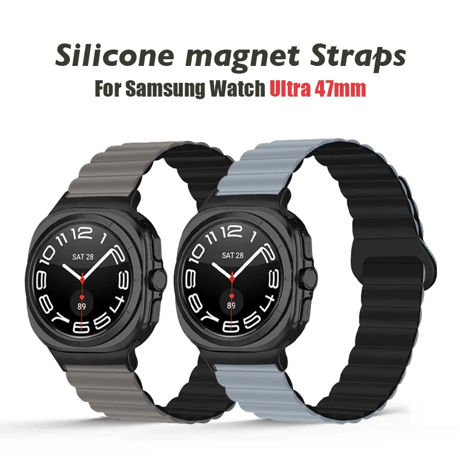 

Silicone Strap for Samsung Galaxy Watch Ultra 47mm Band Magnetic Bracelet Wristband for Samsung Galaxy Watch 7 Ultra 47mm Correa