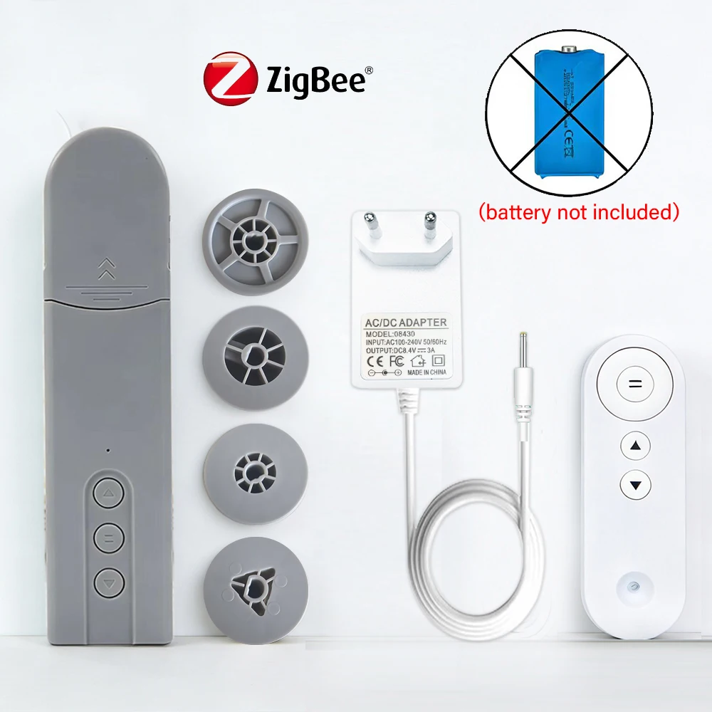 Tuya Wifi/Zigbee slimme elektrische gordijn- en jaloezieën motor met RF-afstandsbediening, APP-bediening, Alexa, Google Assistent en Alice - afbeelding 1