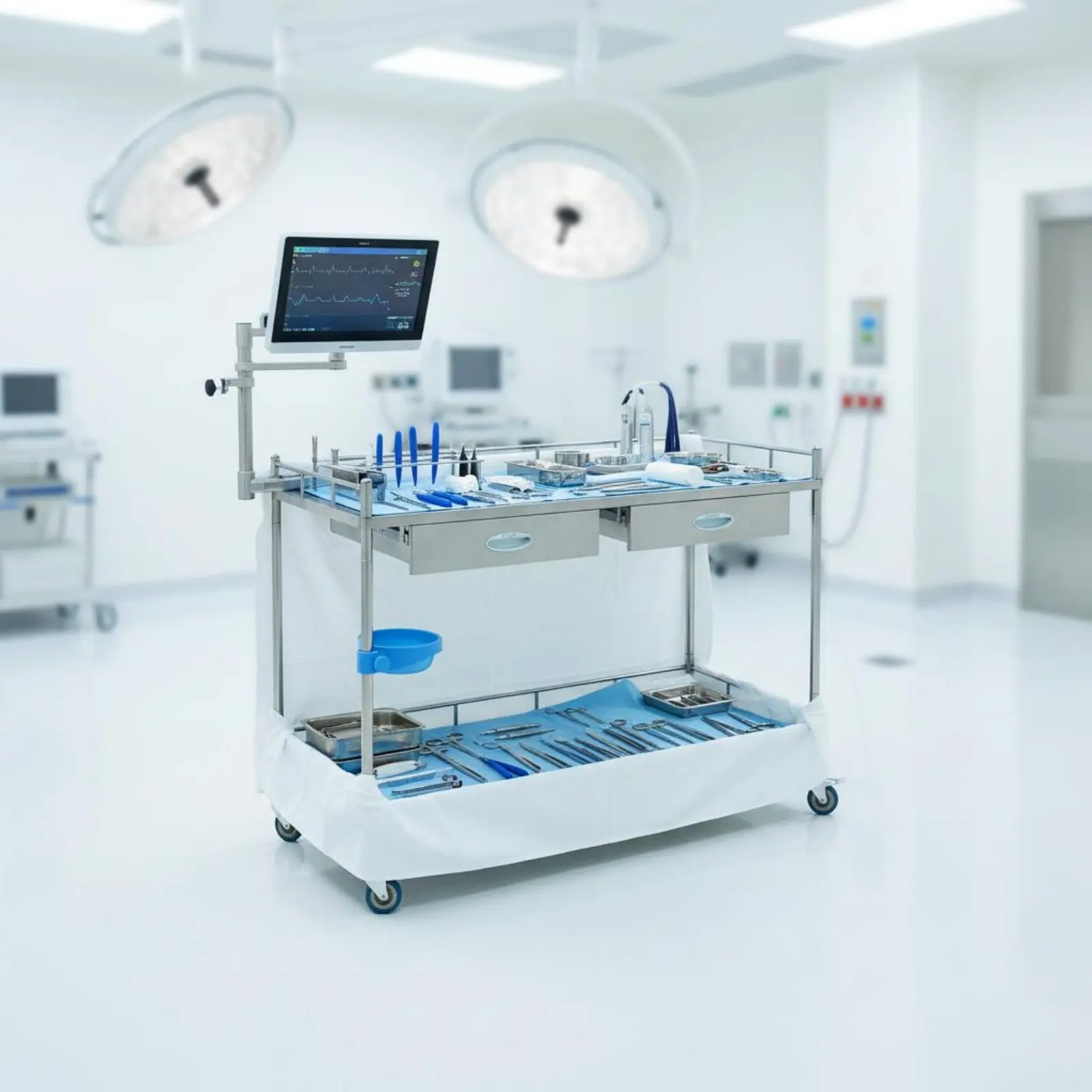 carrello-ospedaliero-professionale-per-trattamenti-robusto-a-2-livelli-per-strumenti-orali-e-da-laboratorio-con-sponde-di-sicurezza