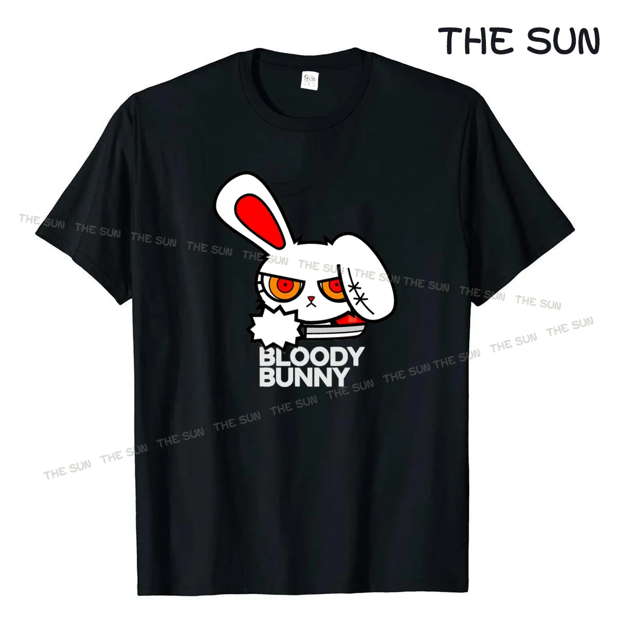 Bloody Bunny Cotton Printing Shirt Harajuku Casual T-Shirt Street Fashion Short Sleeve Clothing Streetwear Men's Hip Hop