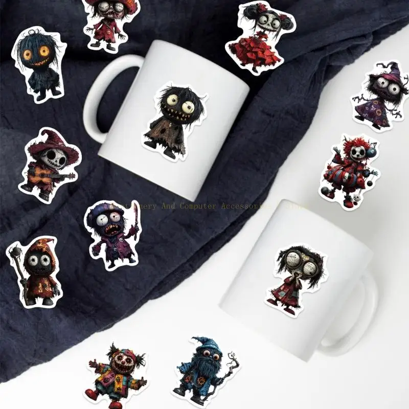 50Piece Horror Themed Stickers For Tablets Skin Decoration Reusable PVC Material Safe For Kids Use