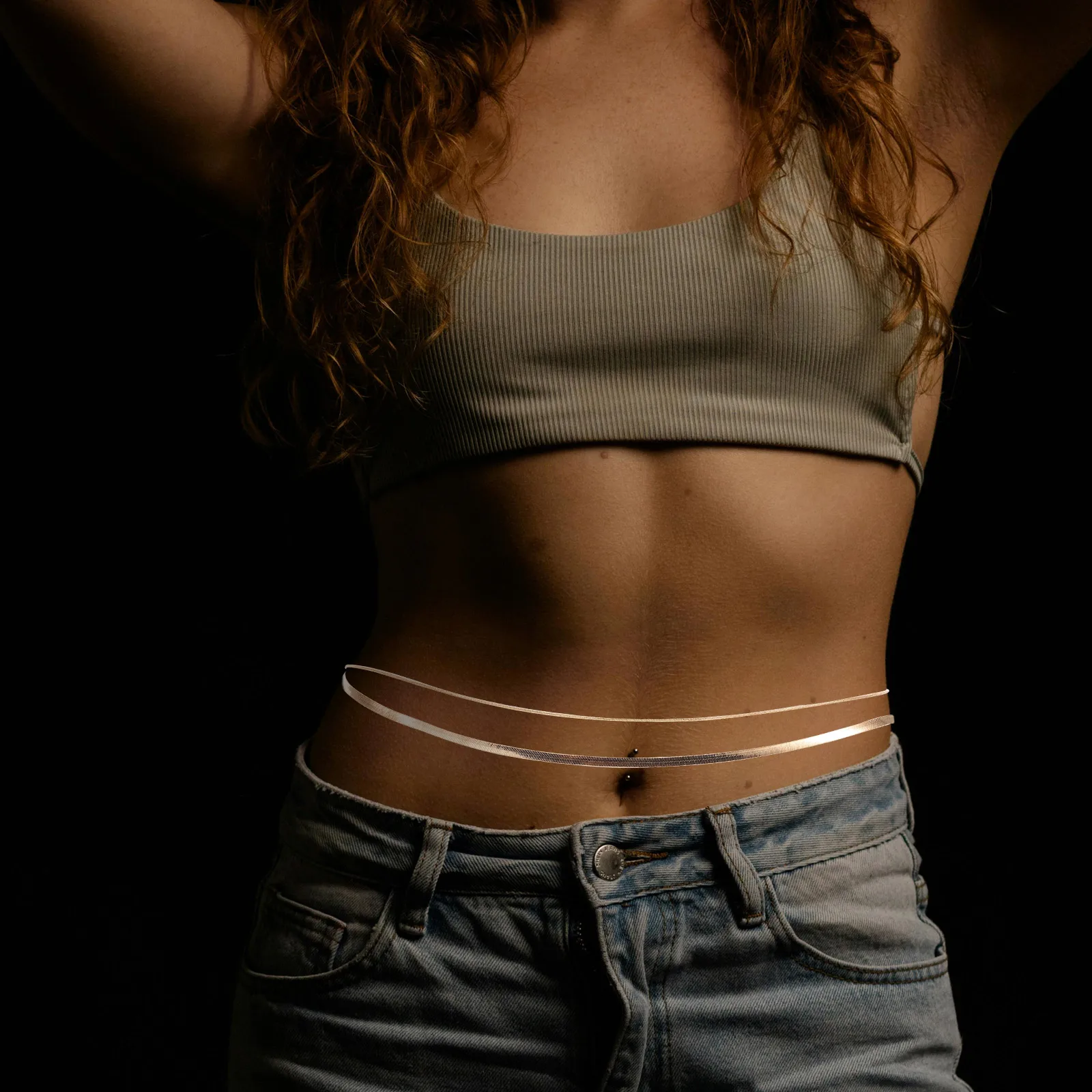 Модная многослойная поясная цепочка для женщин, медная змеиная цепочка на живот, аксессуары в стиле панк, прочная легкая цепочка для тела