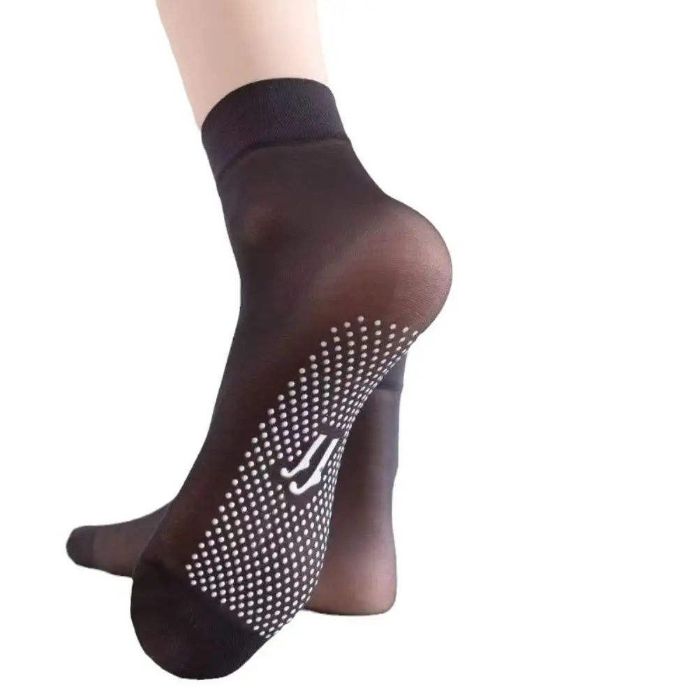 New Breathable Crystal Glass Silk Socks Non-Slip Ultra-Thin Short Stockings Skin-Friendly Anti-friction Ankle Socks