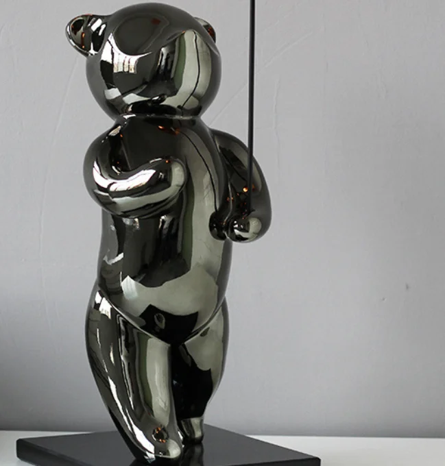 Silver balloon bear decoration TV cabinet wine cabinet ornament gift