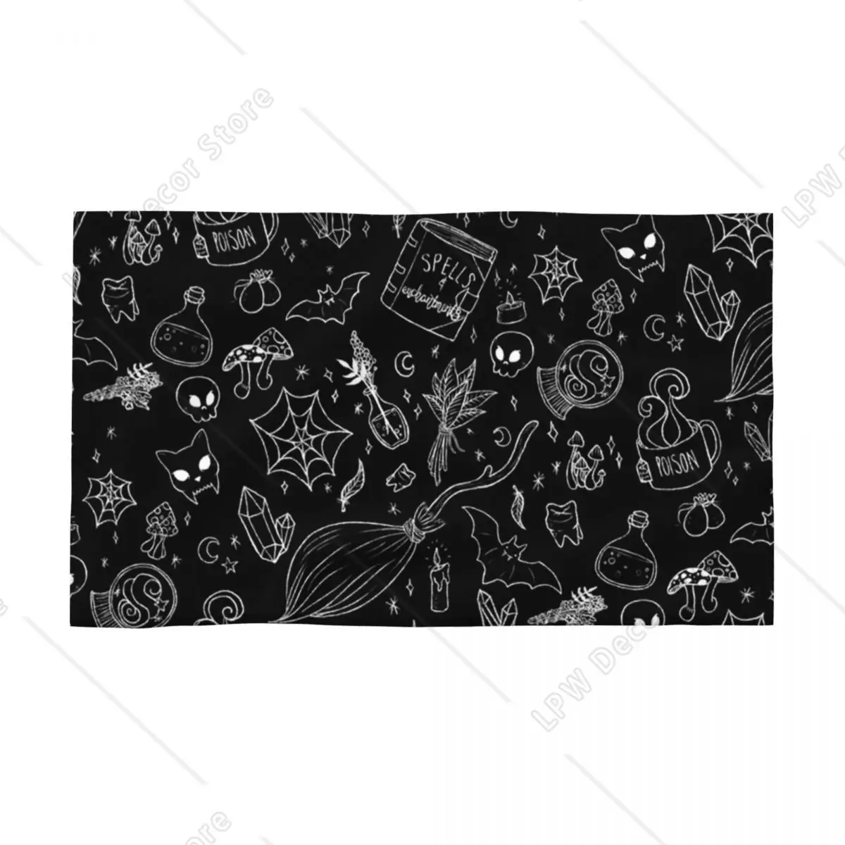Witch Halloween Spooky Ghosts Bats Breathable Cotton Face Towel Quick Dry Bath Towels