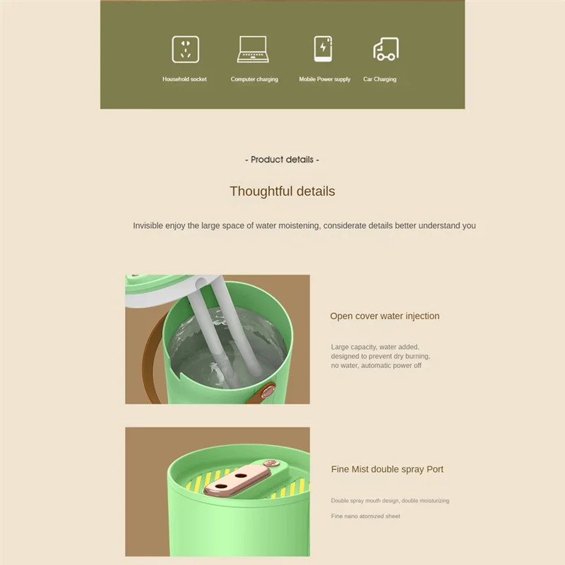 

INLIG-1,8L диффузор с двойной насадкой, увлажнитель, бесшумный ночник, диффузор для ароматерапии, увлажнитель для дома, спальни-A