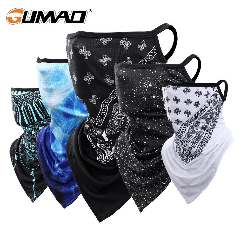 Ice Silk Sports Bandana Masks Triangle Face Covering Cool Ski Mask Cycling Running Hiking Tube Scarf Neck Gaiter Men Women