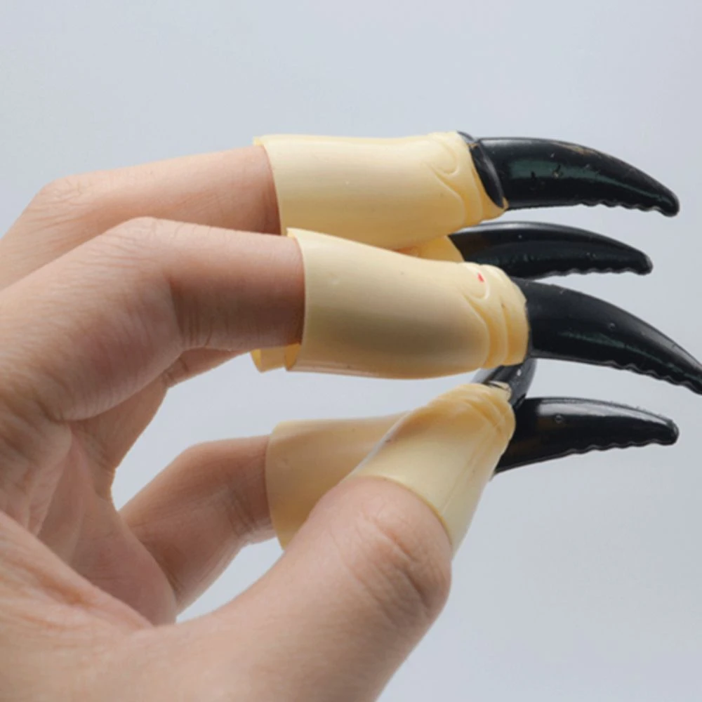 10 unids/set vestido fantasma Halloween dedos falsos aterrador luminoso Zombie bruja dedo conjunto divertido fantasma rojo garra Prop disfraz fiesta