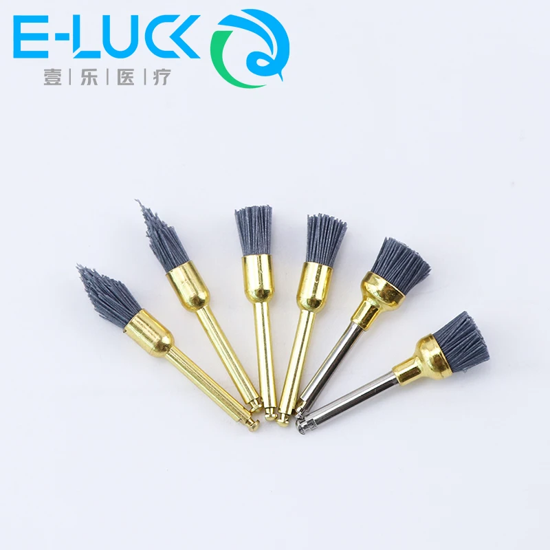 6Pcs/Box Dental Polishing Brush Polishing Felt Cotton Wheel Brush Silicon Carbide For Low-Speed Contra Angle Handpiece