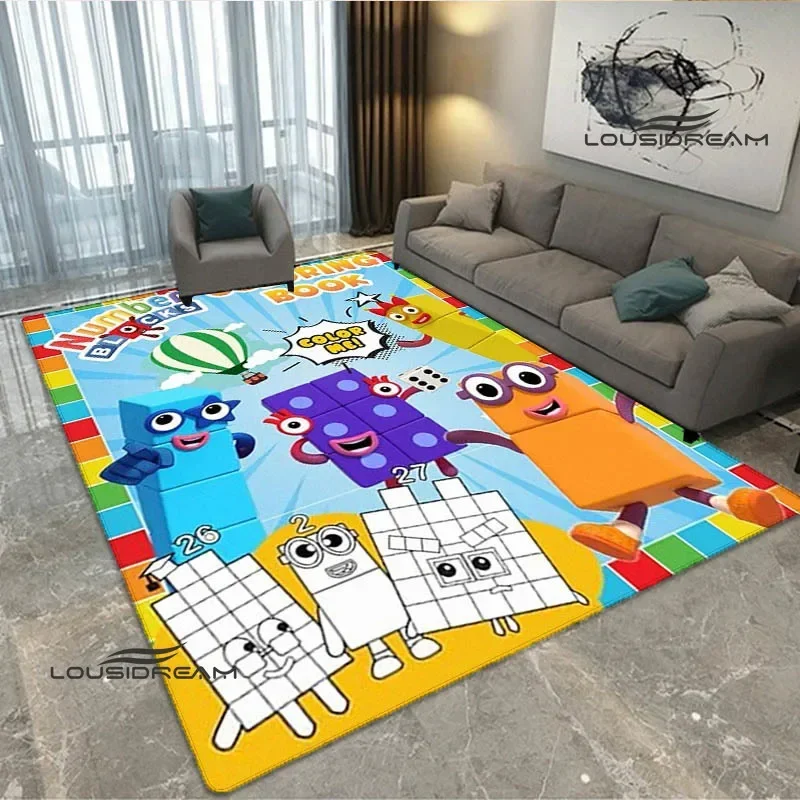 N-Number-Blocks cartoon printed carpets non-slip carpet living room bedroom area rug bedroom decoration birthday gift