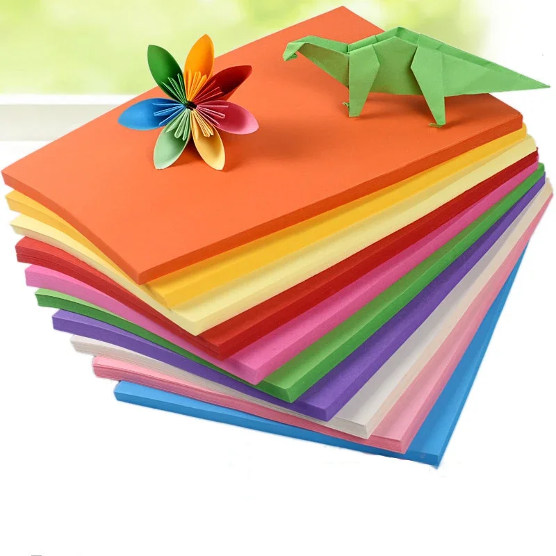 Papel de impresión A4 de Origami para manualidades, papel de impresión de colores, decoración de 10 colores surtidos, manualidades artísticas para niños, 100 hojas