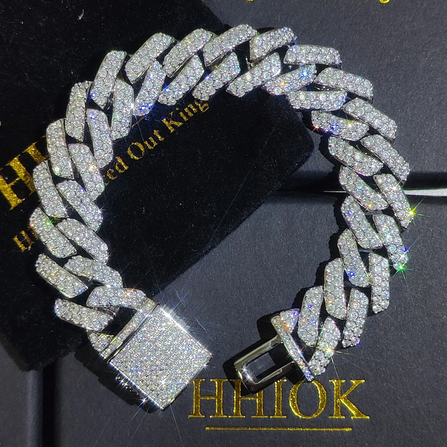 Hip hop 15mm micro cz gelado personalidade prong miami cubana link pulseira moda presente para homem e mulher unisex