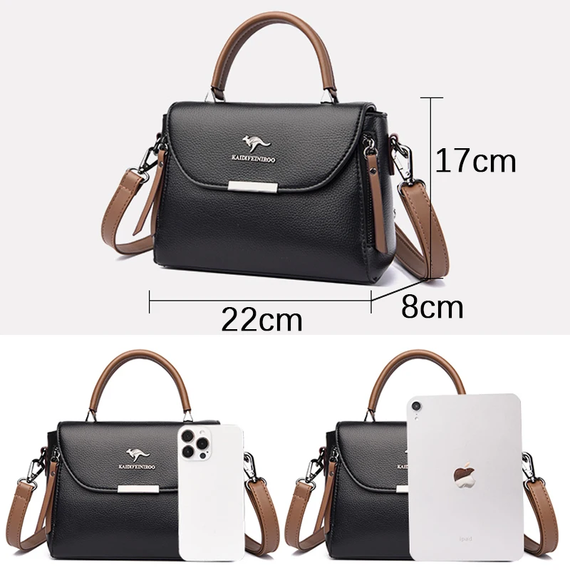 High Quality Pu Leather Shoulder Croosbody Bags Large Capacity Solid Purses and Handbags Luxury Designer Ladies Casual Totes Sac