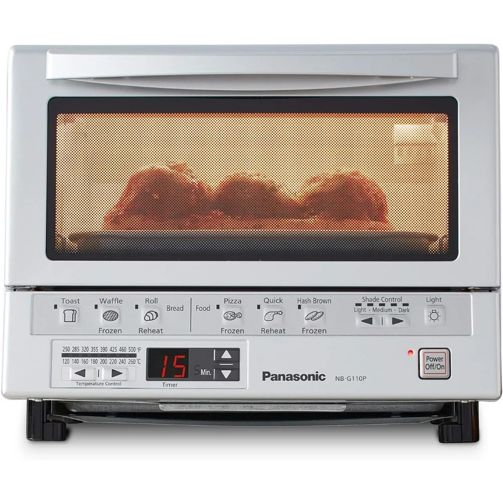 Toaster Oven FlashXpress with Double Infrared Heating and Removable 9 Inner Baking Tray, 1300W, inches, Silver