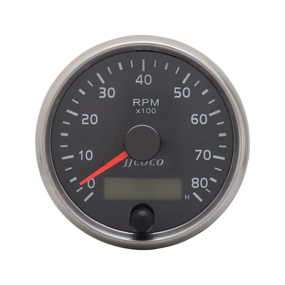 

Universal 85MM Tachometer 0-8000RPM 12V/24V Tacho Meter Amber/White Light RPM Gauge With LCD Hourmeter For Car Boat