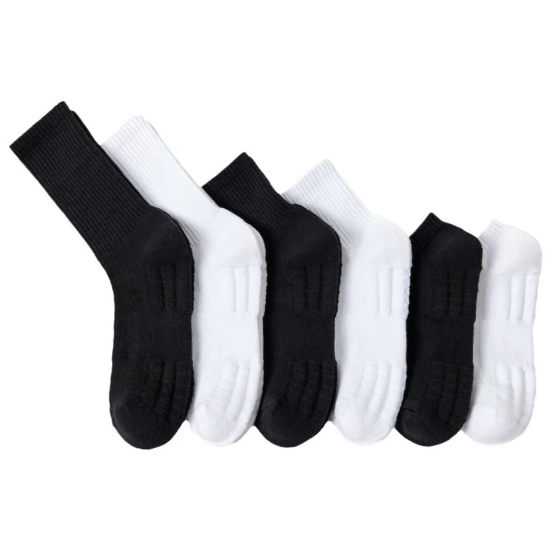 1pairs Socks Men\'s Cotton Deodorant Winter Towel Bottom with Velvet Mid-tube White Stockings Thickened Sports Basketball Socks