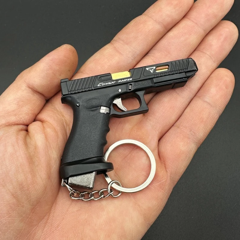 1:3 Semi Alloy G34 Pistol Model Disassemble Mini Gun Toy Keychain Bag Pendant Craft for Chlidren Adults
